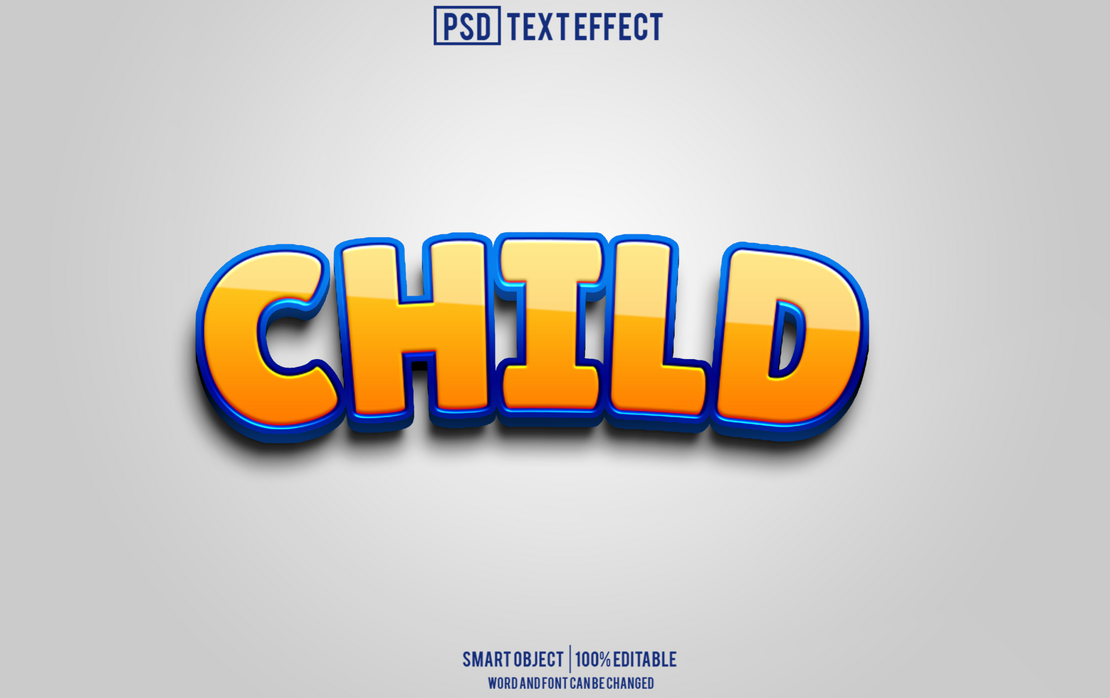 kids text effect, font editable, typography, 3d text psd
