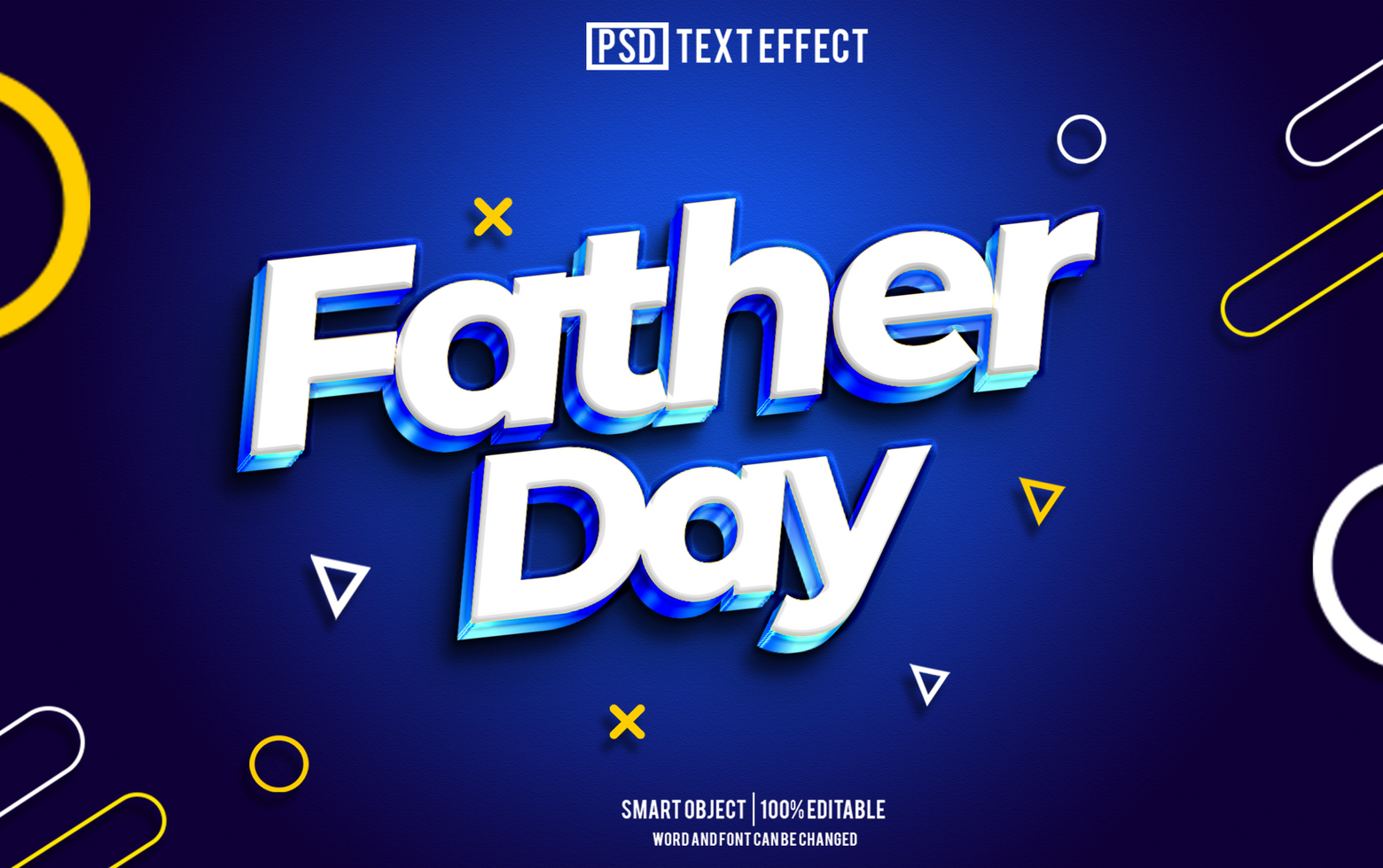 father day text effect, font editable, typography, 3d text psd