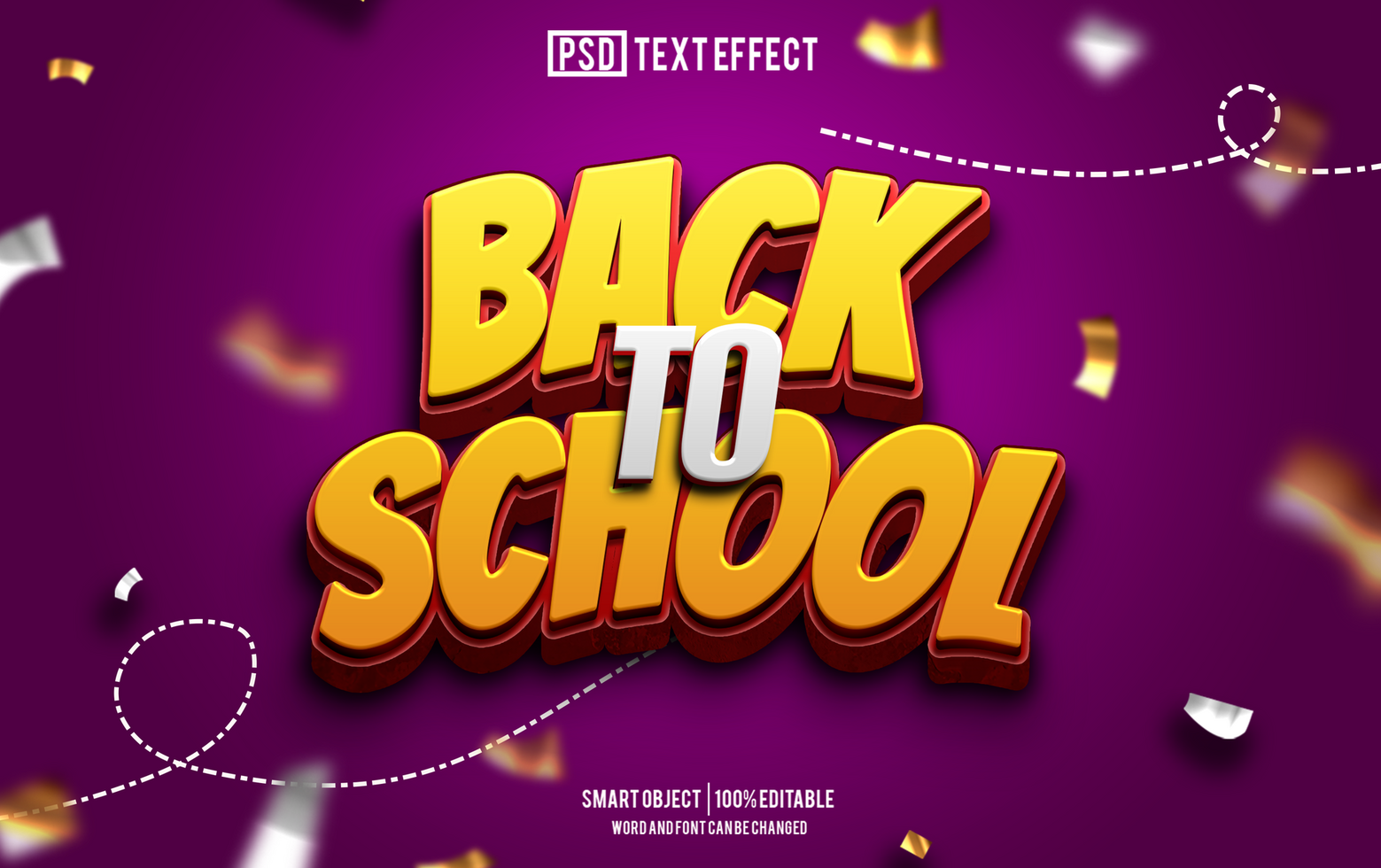 back to school text effect, font editable, typography, psd