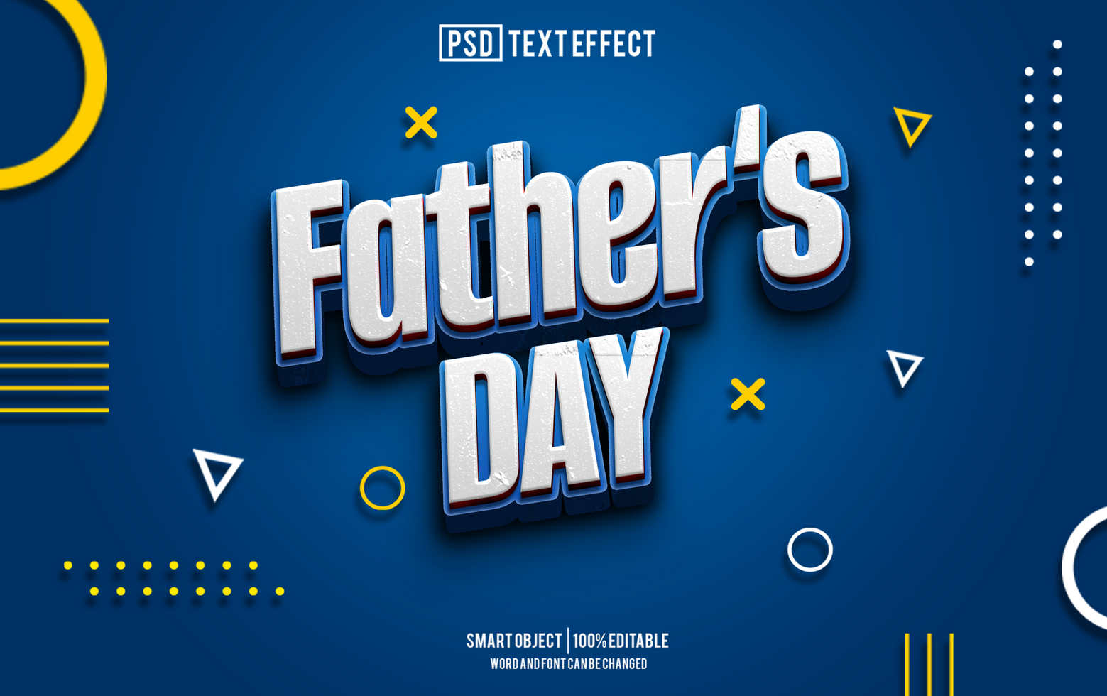 father day text effect, font editable, typography, 3d text psd