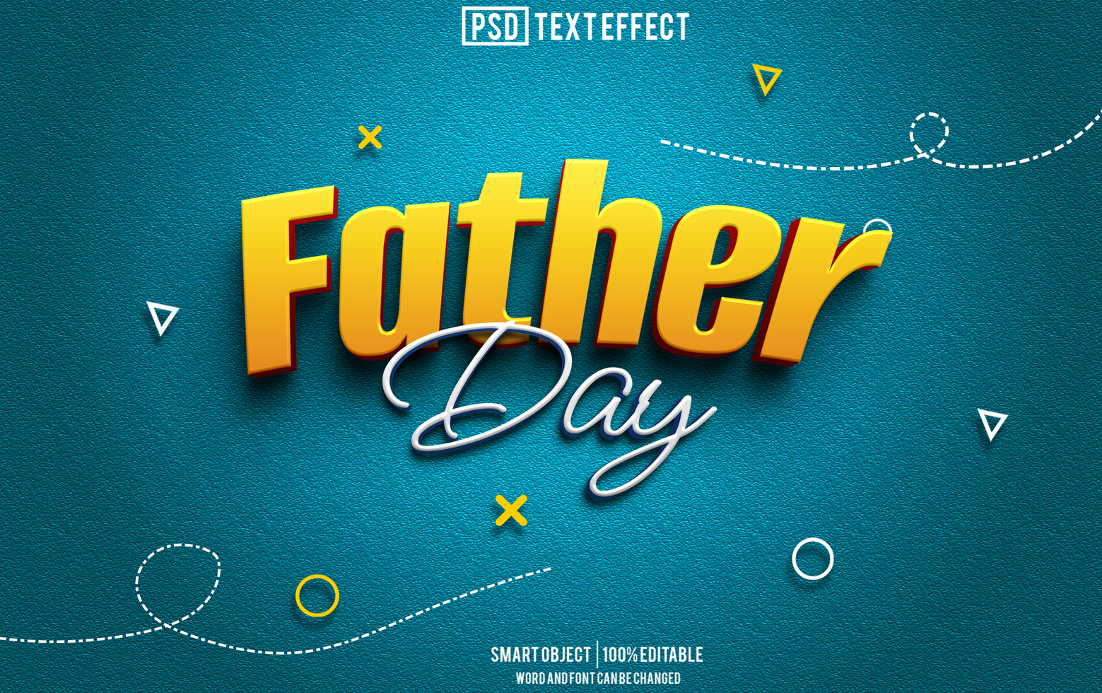 father day text effect, font editable, typography, 3d text psd