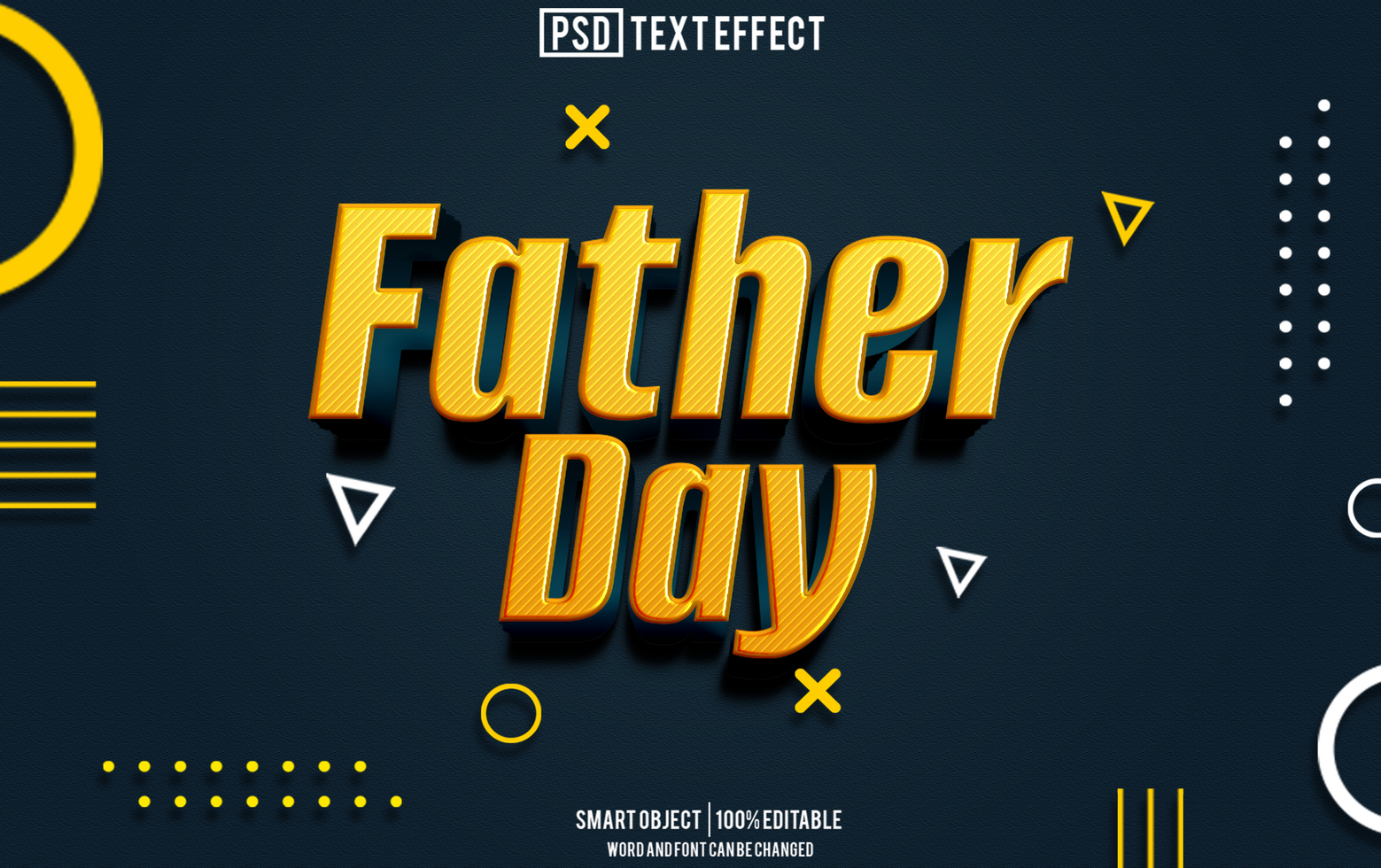 father day text effect, font editable, typography, 3d text psd