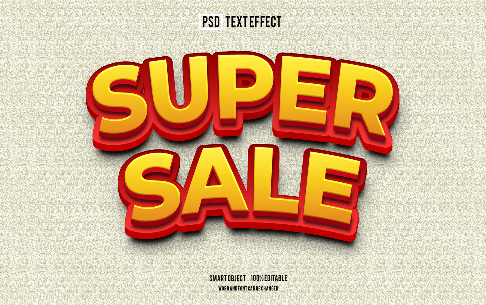 super sale text effect, font editable, typography, 3d text. psd