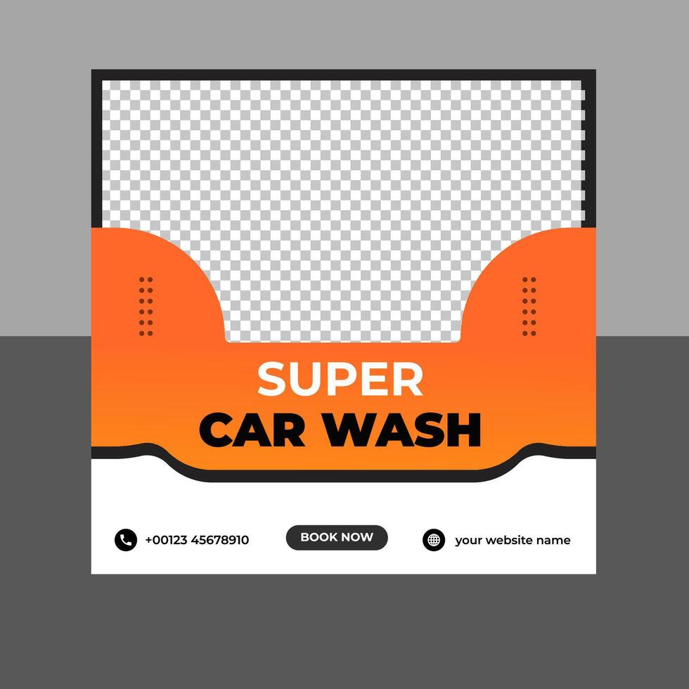 Car wash social media post, car wash social media banner template and web banner template vector