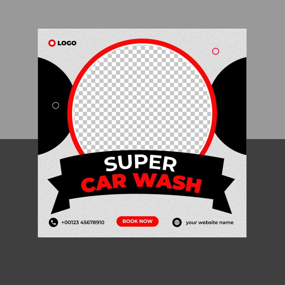 Car Washing Service Social Media Post banner template vector