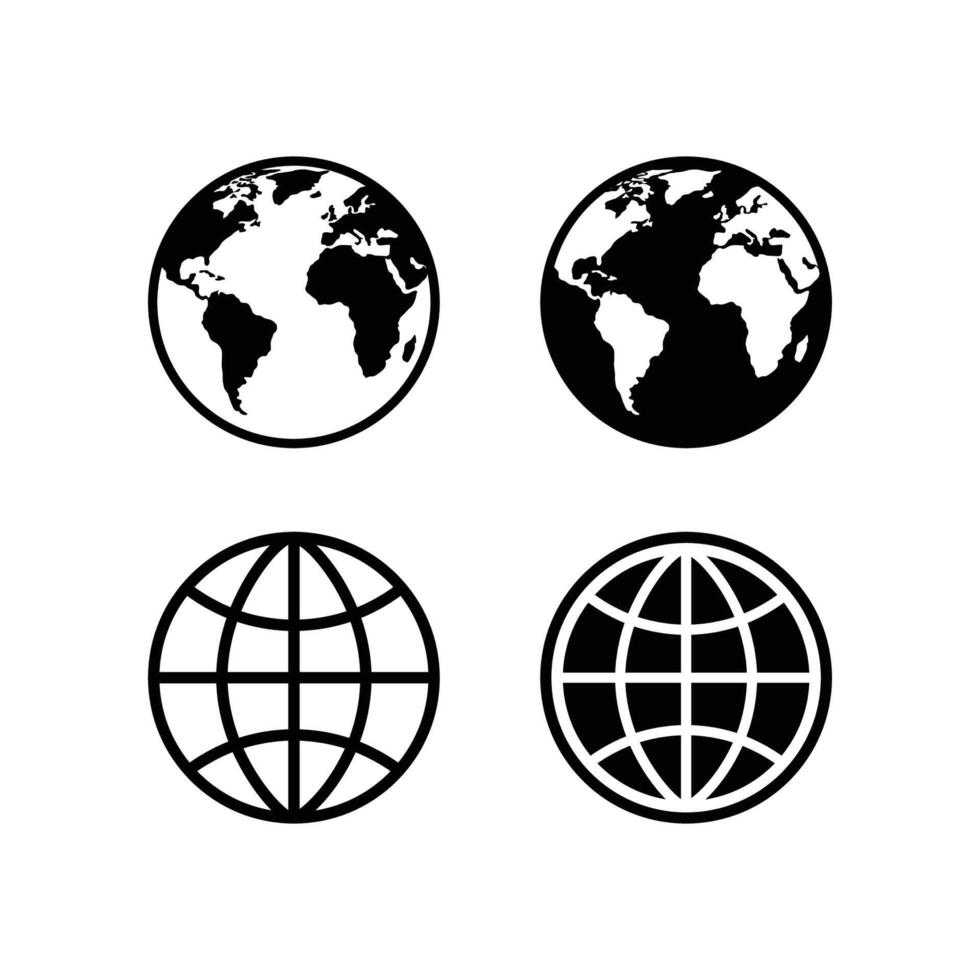 Globe icon symbol set. Globe earth icons. Web icon set. website, homepage icon set vector