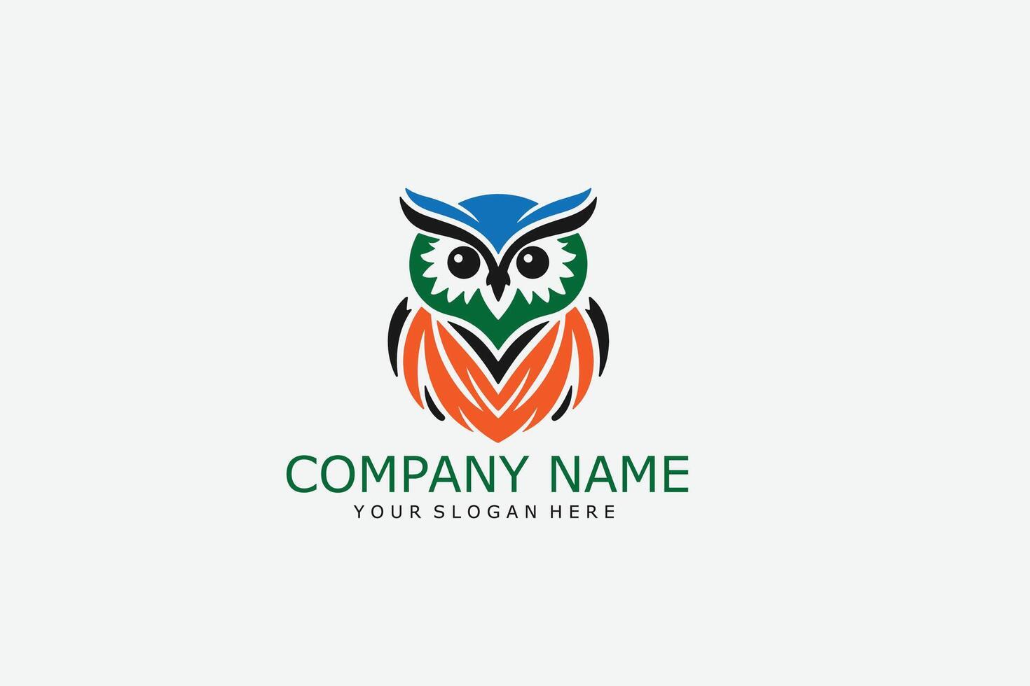 Owl logo template with a colorful design vector