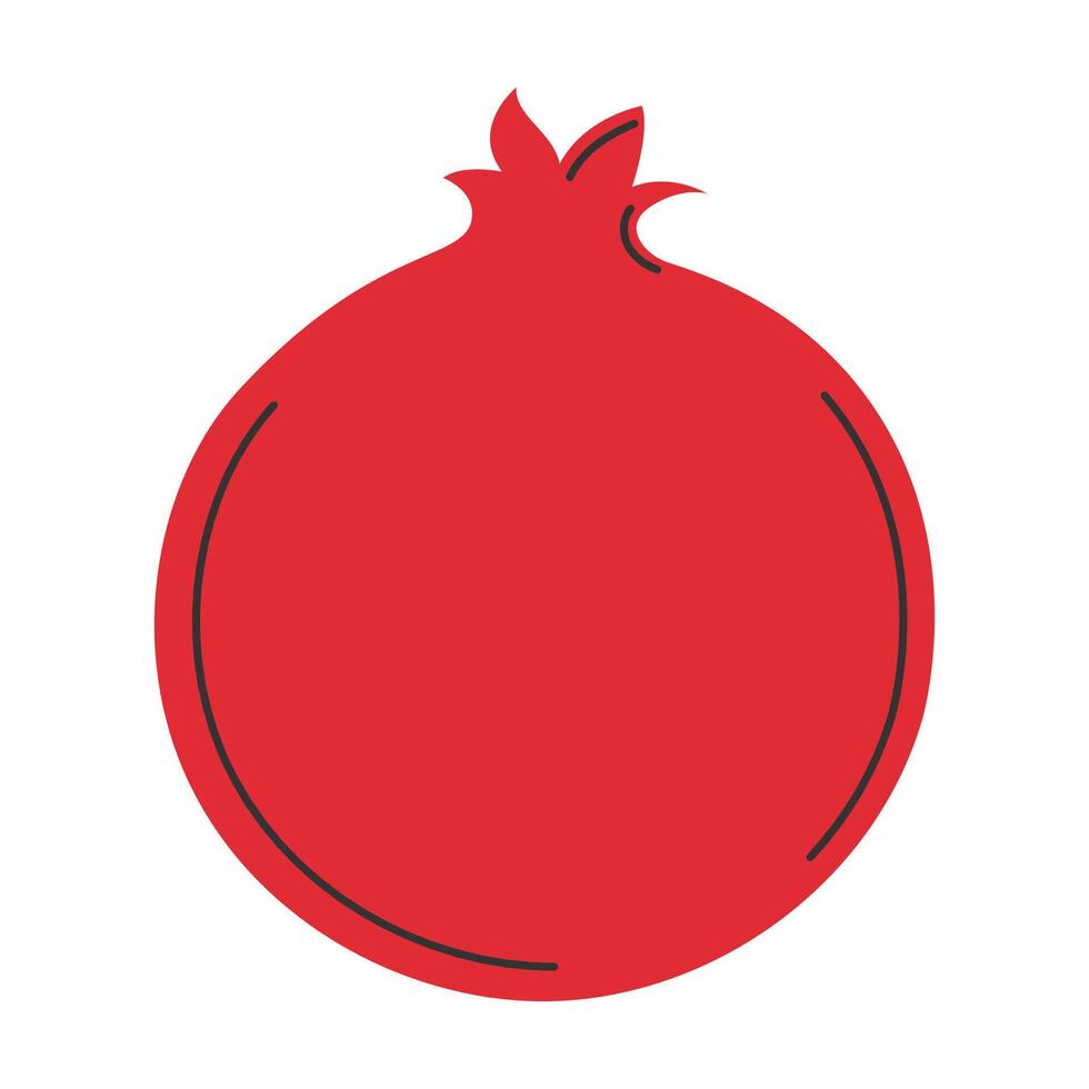 Whole pomegranate in hand drawn style. Doodle fruit. Fresh vitamin food. Healthy lifestyle vector