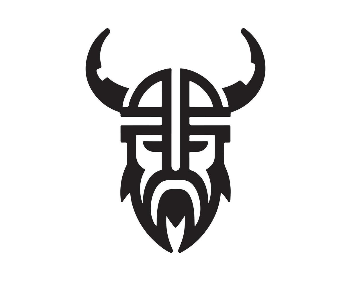 Viking head logo design vector