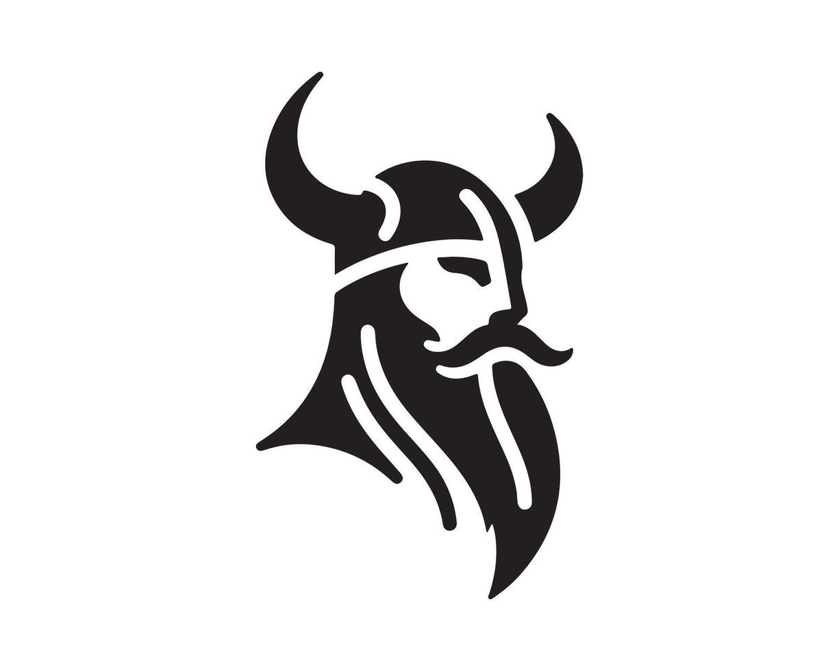 A viking head with a beard and mustache vector