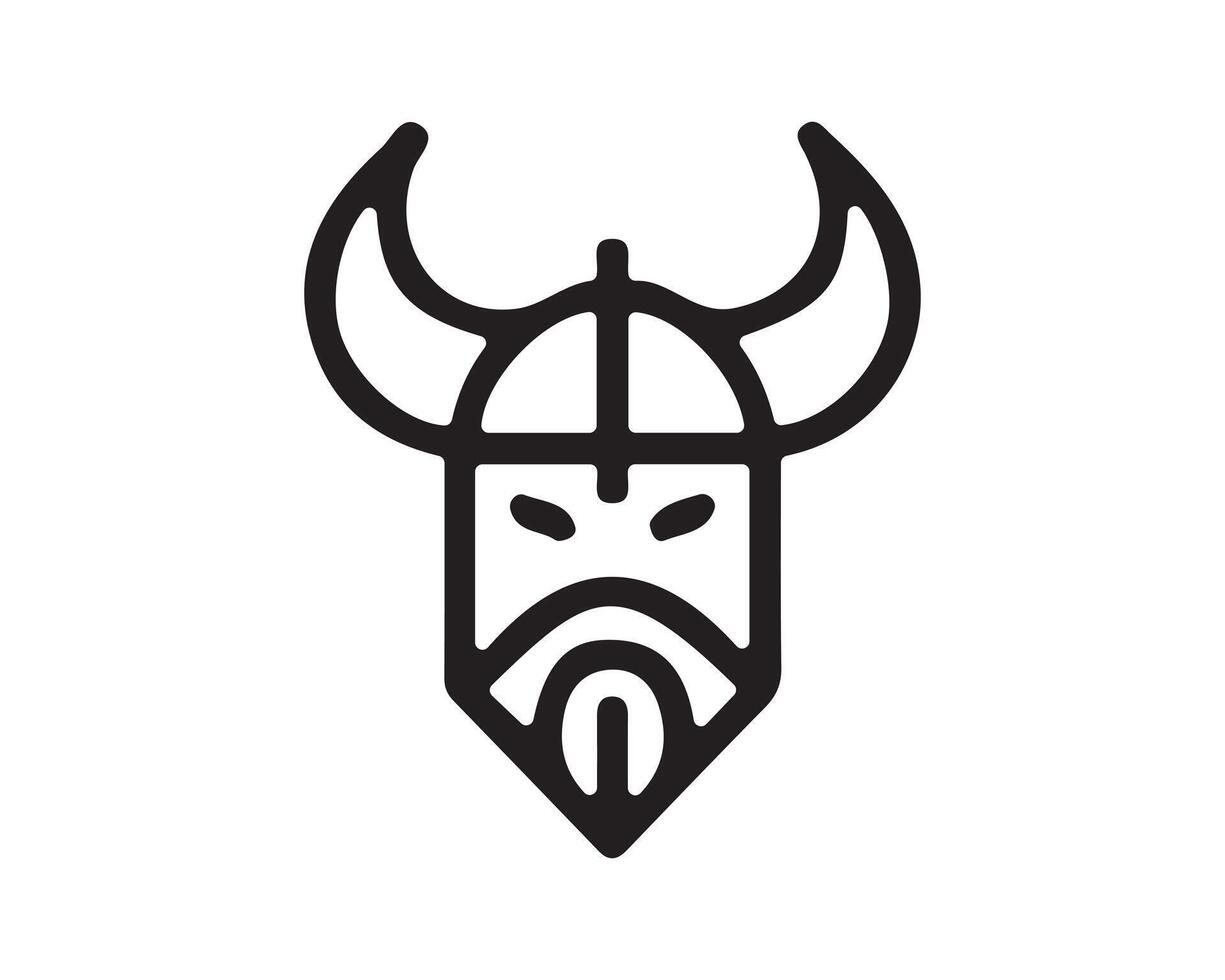 A viking helmet icon with horns vector