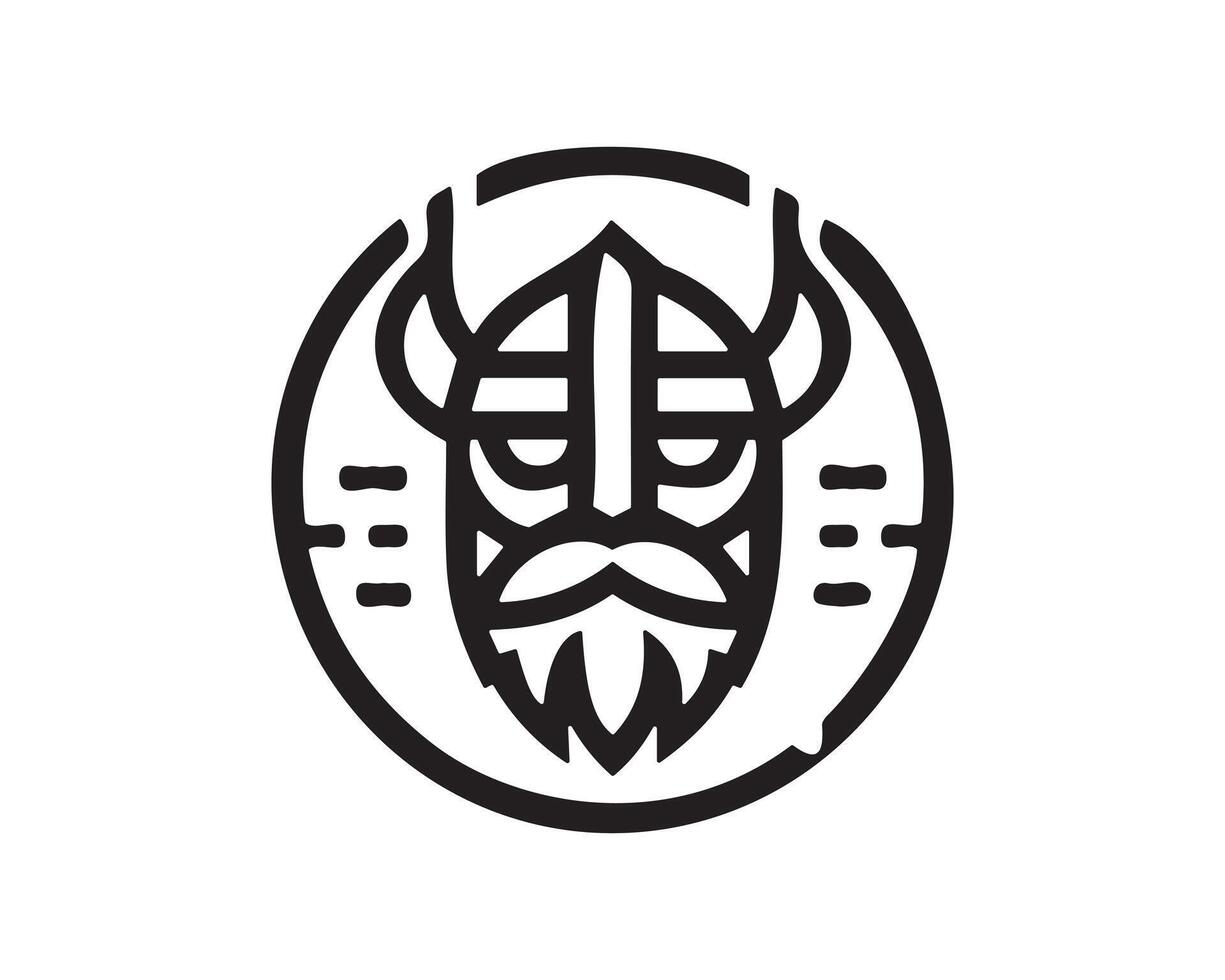 Viking helmet icon illustration vector
