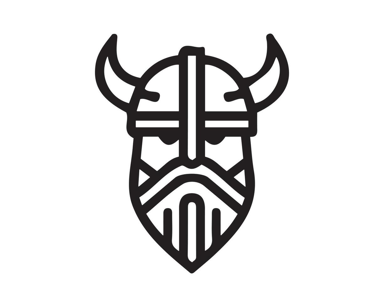 Viking helmet icon illustration vector