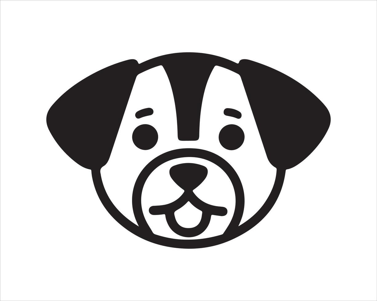 A black and white dog head icon on a white background vector