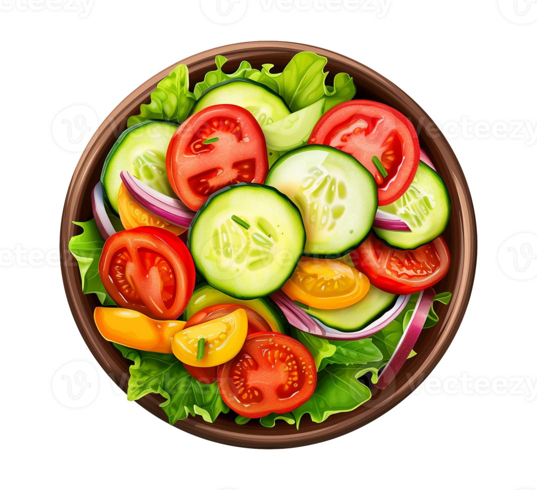 A bowl of fresh vegetables is shown in the illustration png
