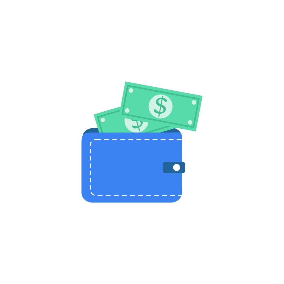 Money in wallet icon illustration vector