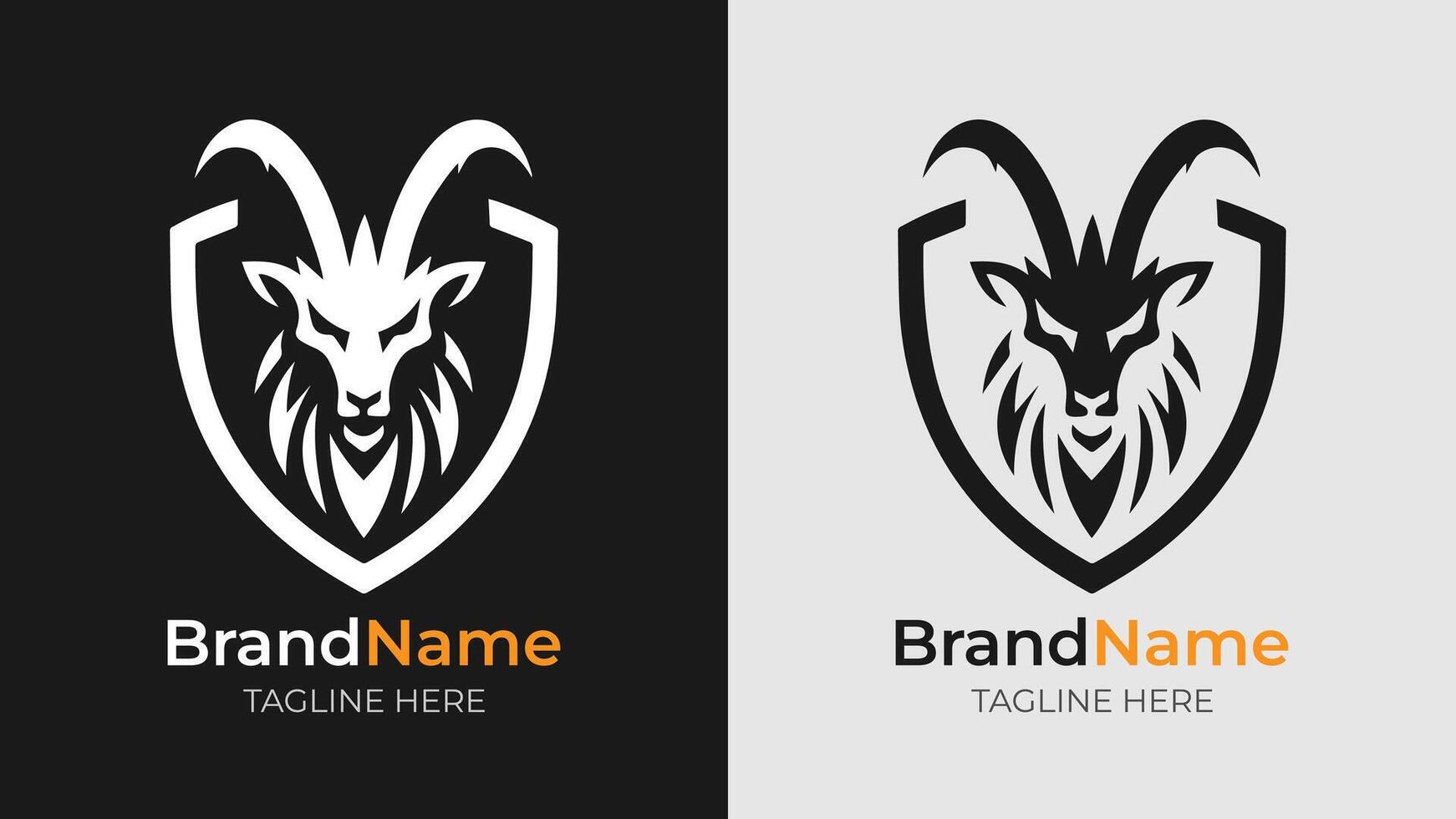 Simple Black and White Goat Logo Design. Discover this simple black and white goat logo design, perfect for adding a touch of elegance to your branding or creative projects vector