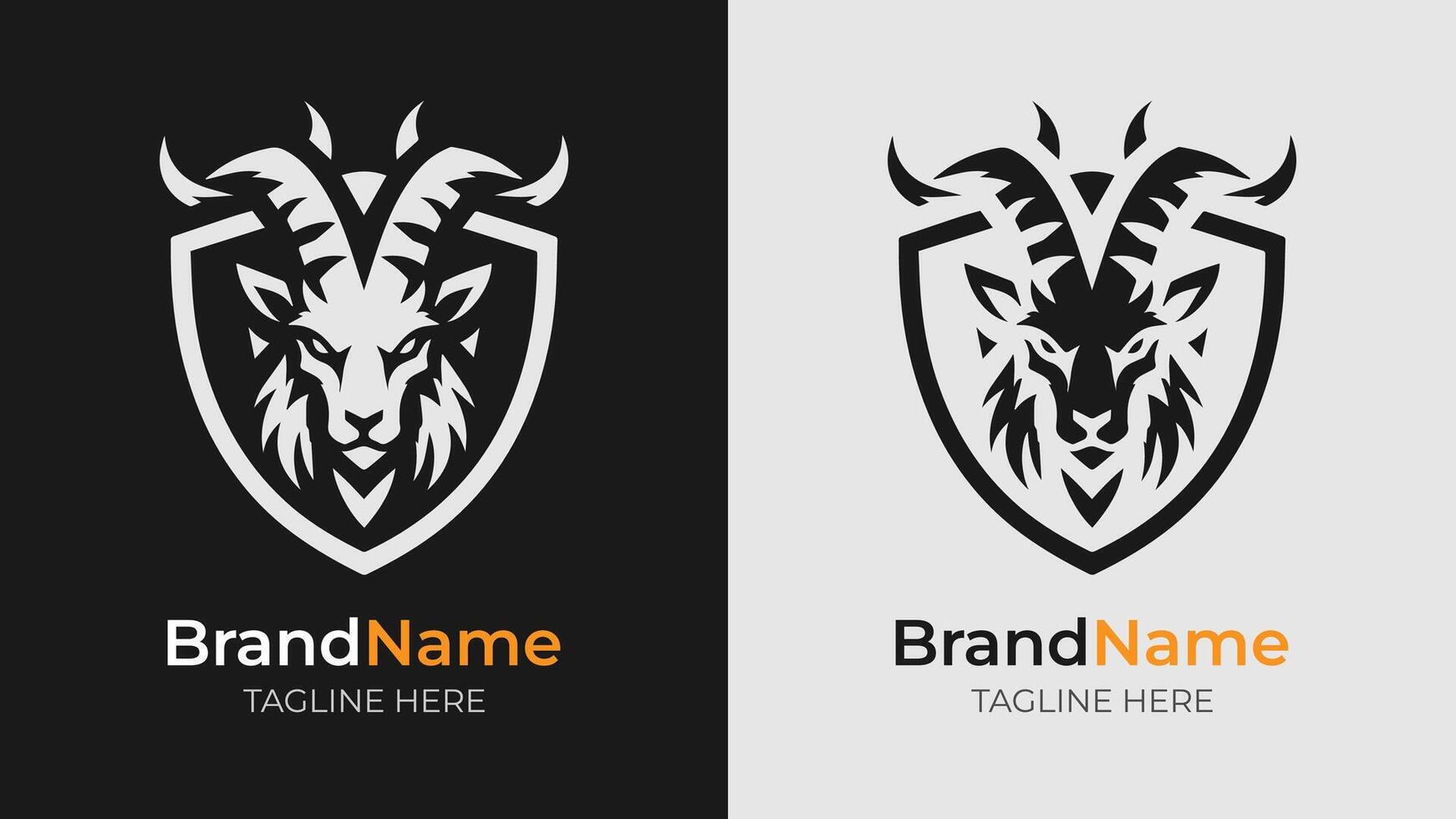 Stylish Black and White Goat Logo Badge. This stylish black and white goat logo badge provides a unique yet straightforward design, suitable for a variety of branding applications vector