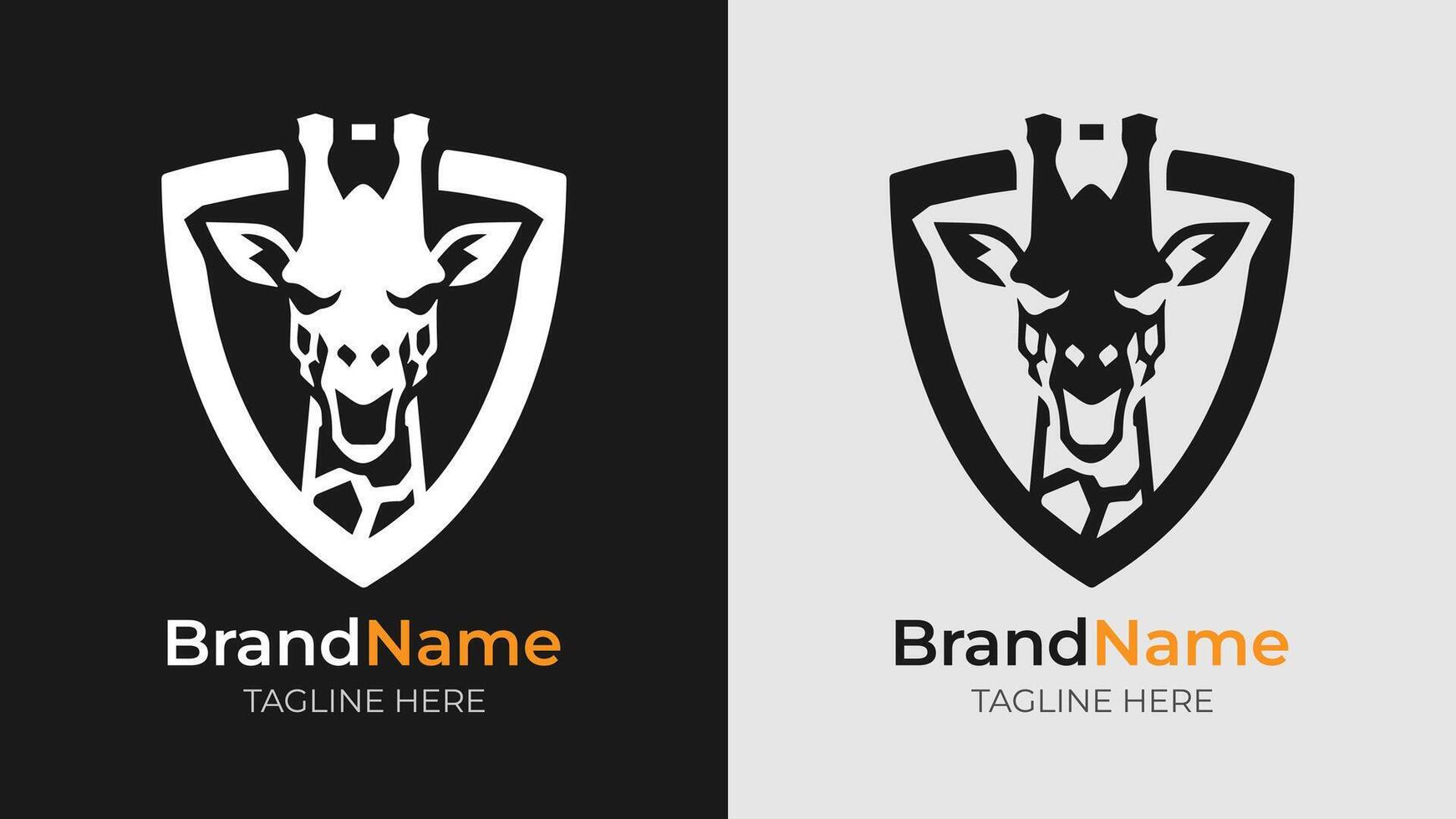 Minimalist Black and White Giraffe Logo. This minimalist giraffe logo is perfect for branding and design projects, offering a sleek and stylish look that stands out with its simplicity and elegance vector