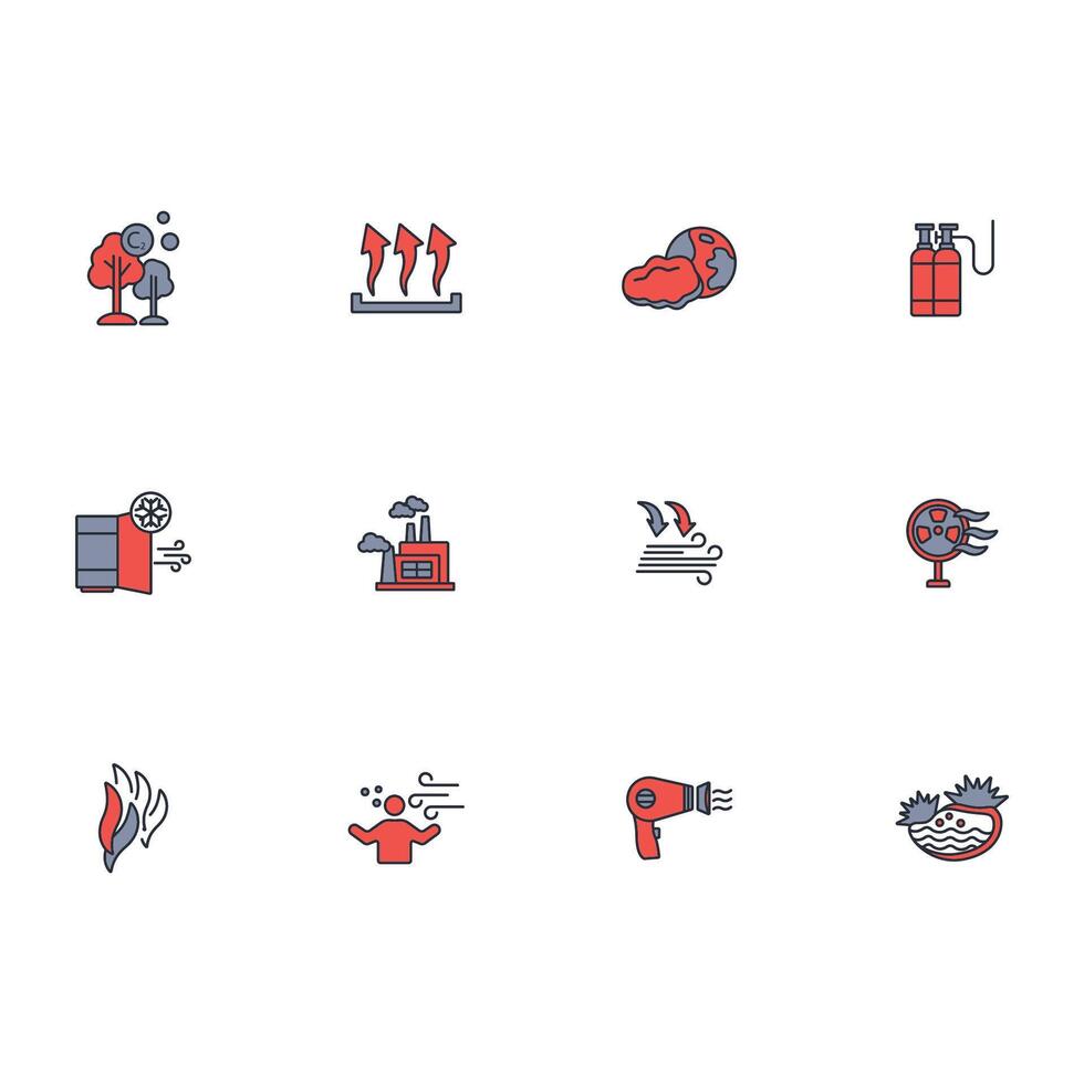 Air icon set..Editable stroke.linear style sign for use web design,logo.Symbol illustration. vector