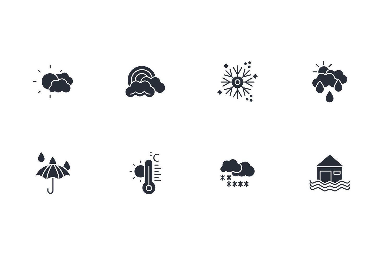 Weather icon set..Editable stroke.linear style sign for use web design,logo.Symbol illustration. vector