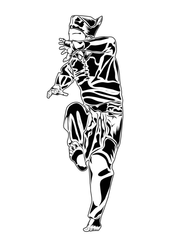 Pencak silat movements, suitable for designing t-shirts, logos, stickers, education, poster and others vector