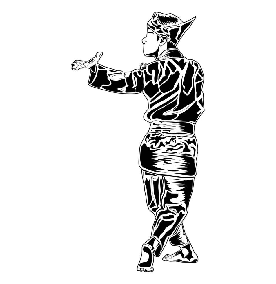 body rotation movements in pencak silat martial arts vector