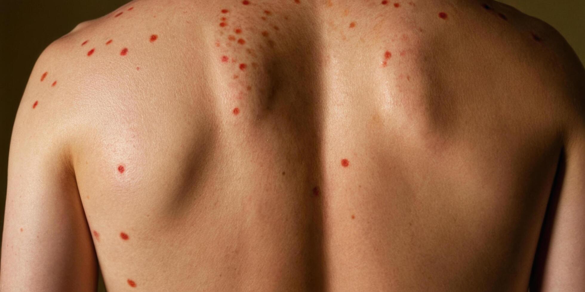 Mpox virus or Monkey Pox virus Affected. Red spots on the skin. photo