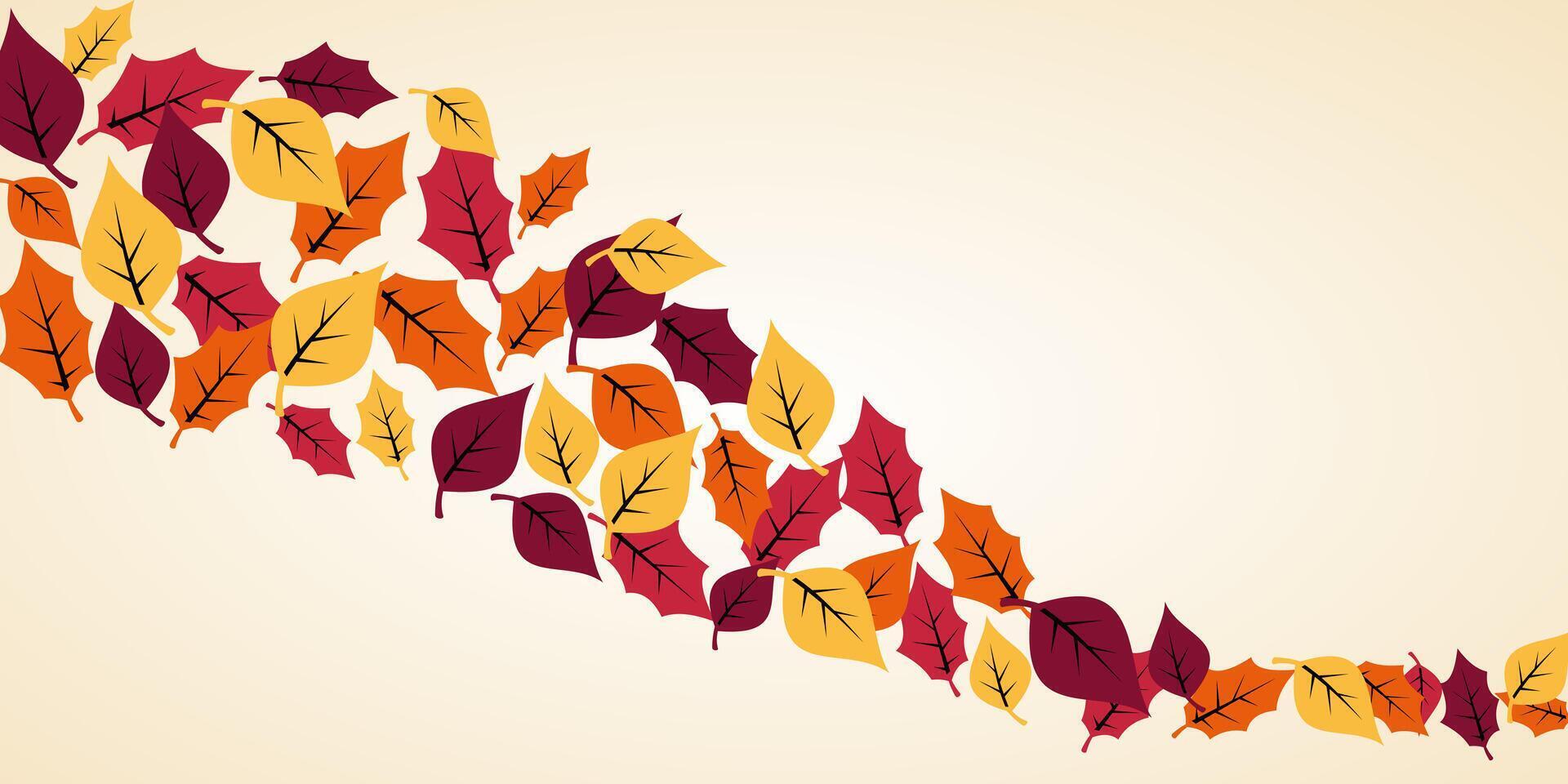 autumn background with orange color leaves. design for banner, poster vector