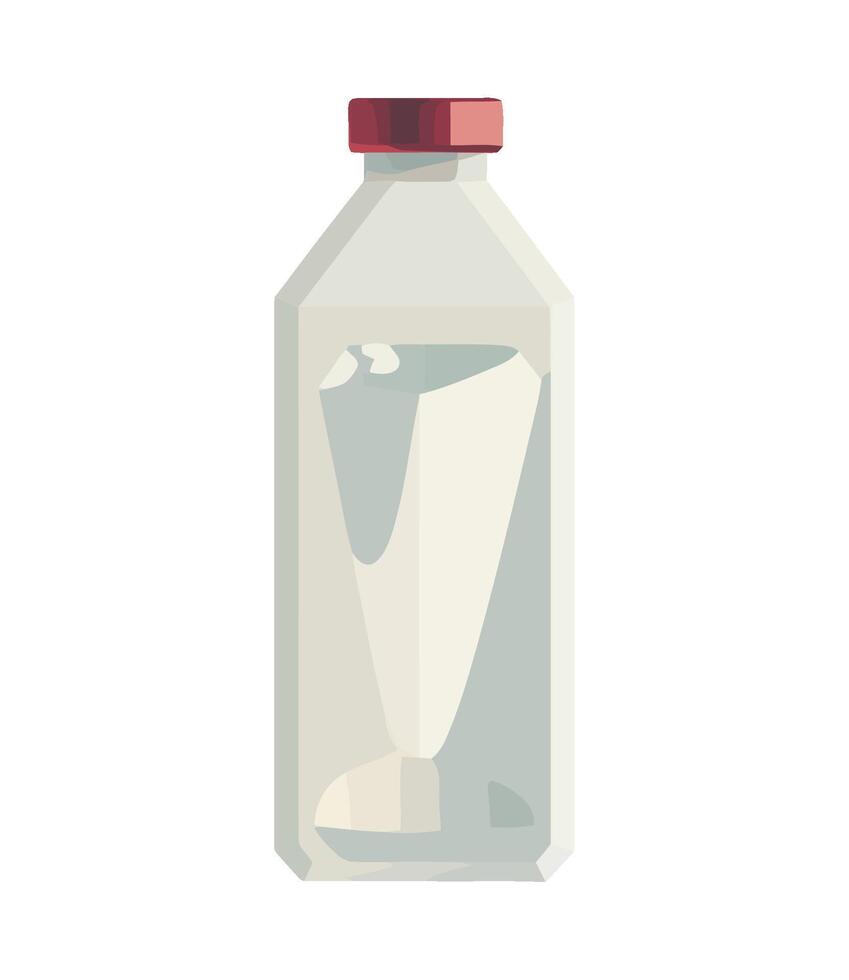 Fresh drink in bottle with label icon isolated vector