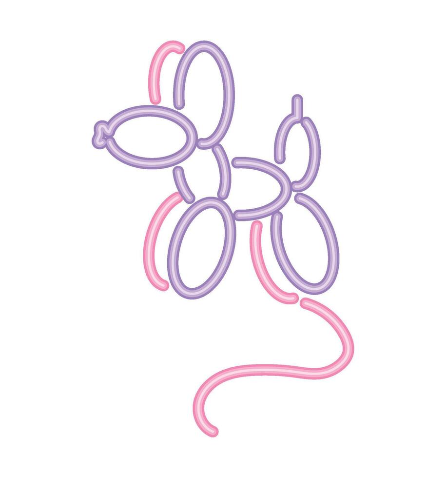 neon dog helium balloon isolated vector