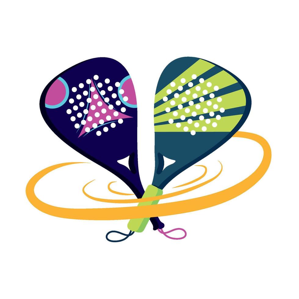 padel tennis rackets illustration isolated vector
