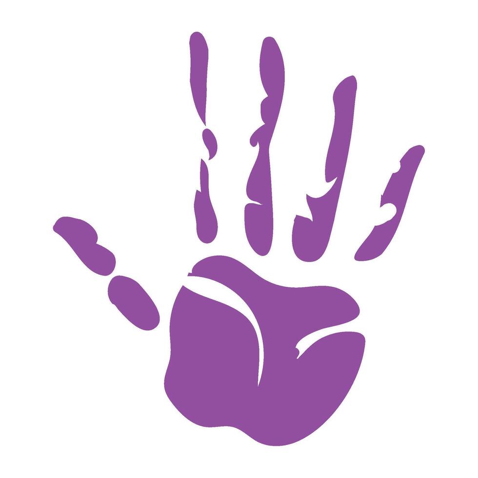 handprint paint color purple illustration vector