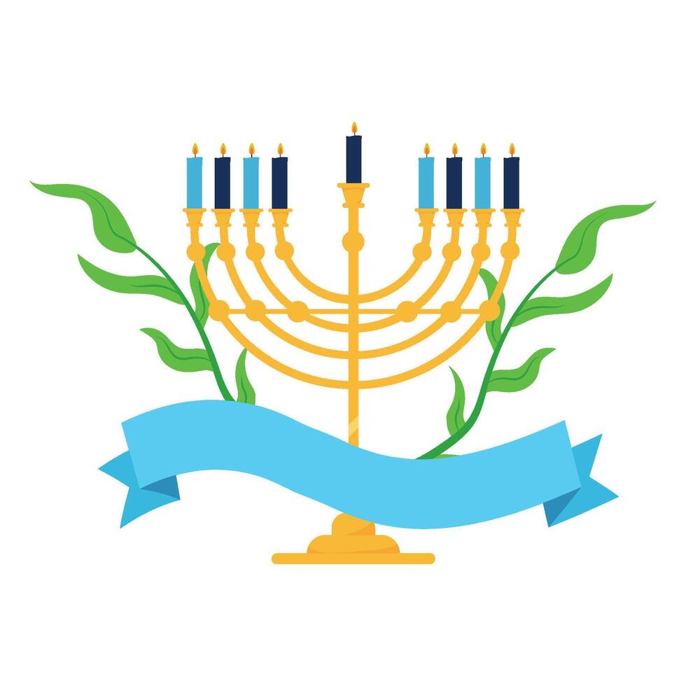 hanukkah illustration of menorah vector