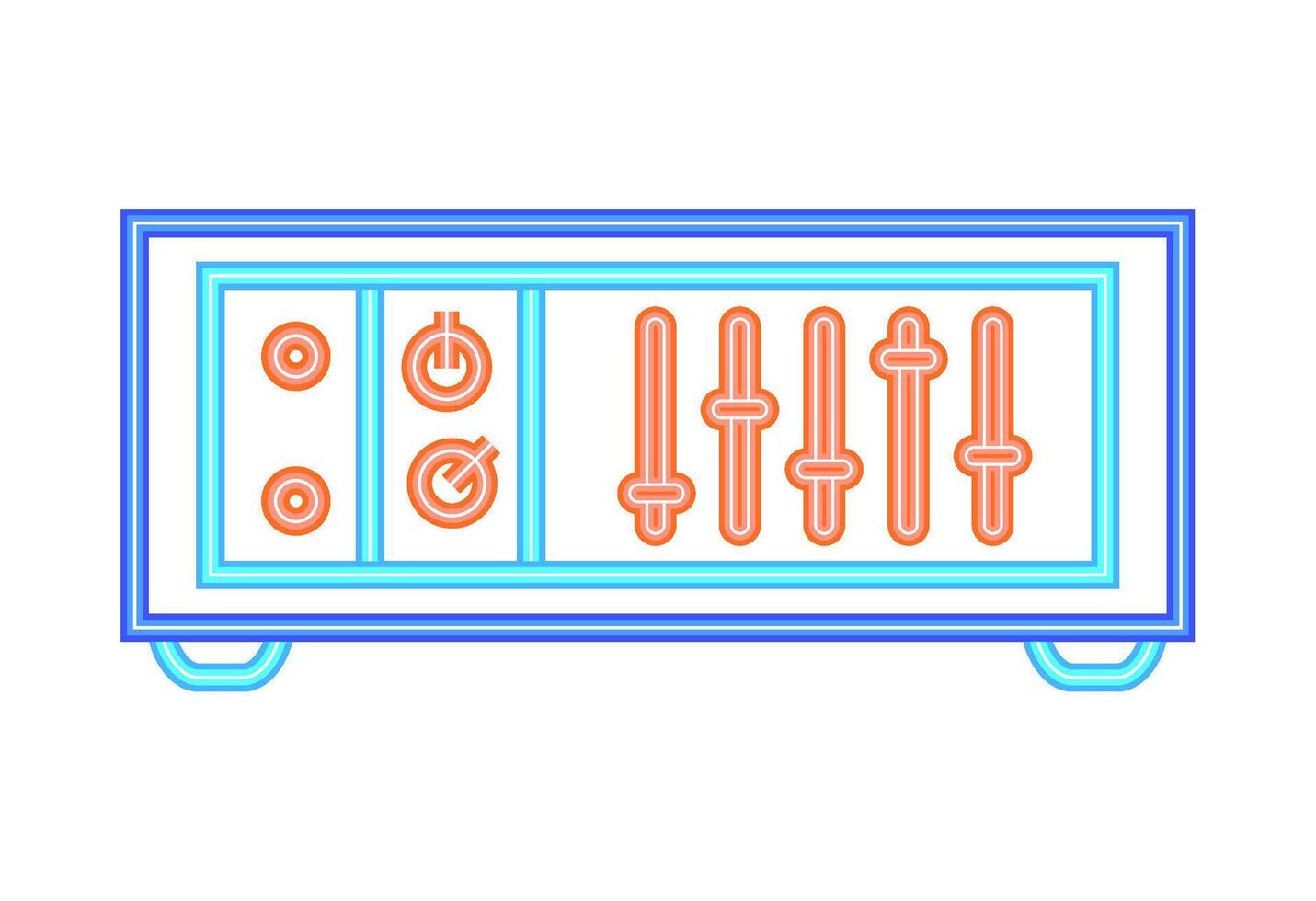neon music radio isolated vector