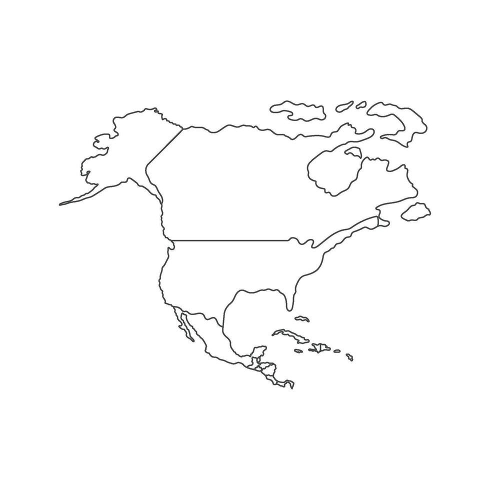 america north map design isolated vector