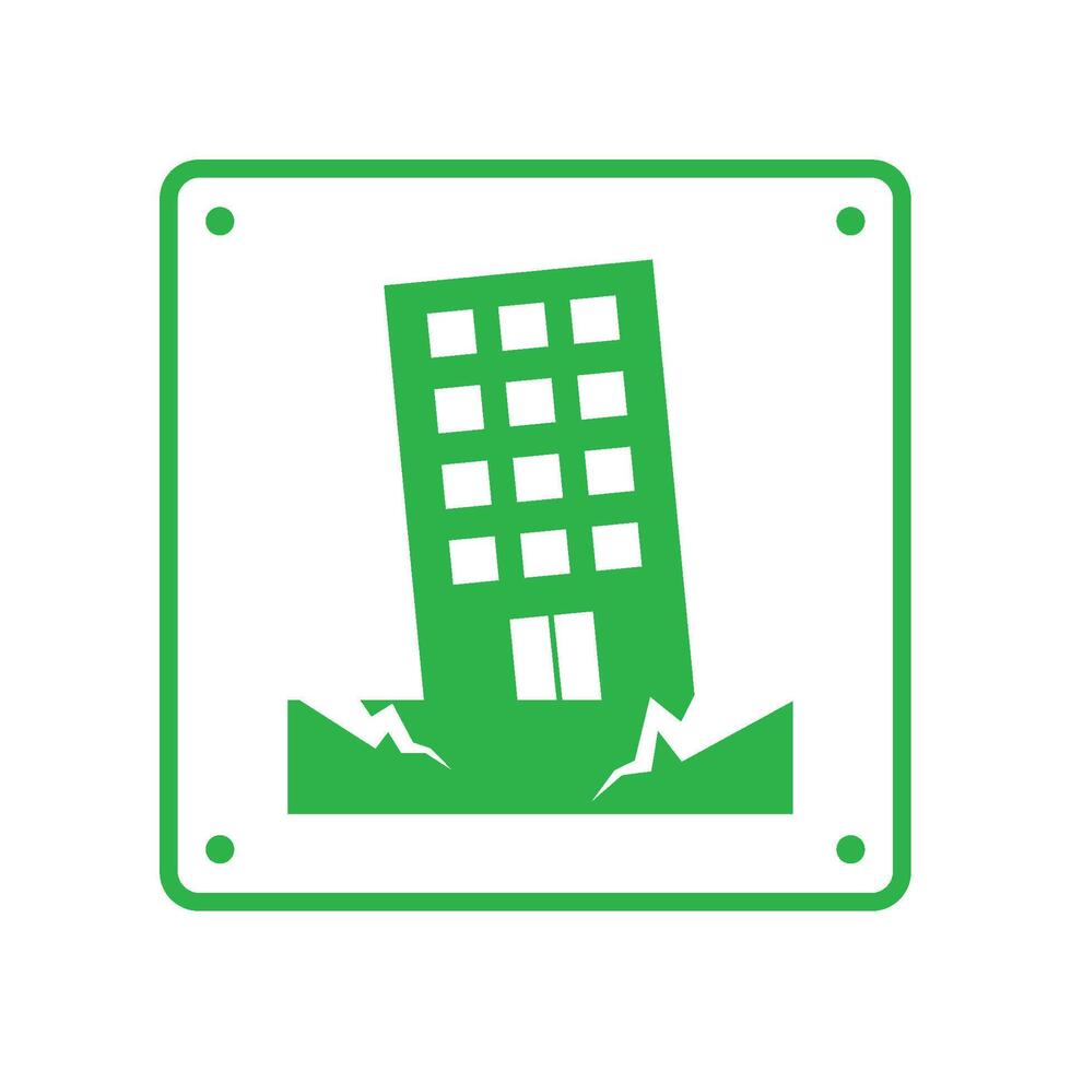 earthquake icon signal of risk of collapse isolated vector