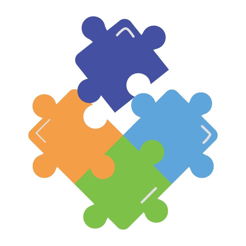 puzzle pieces toy illustration vector