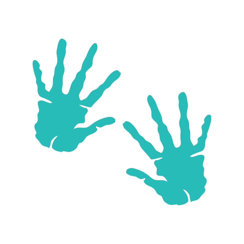 handprint paint colors artistics on a white background vector