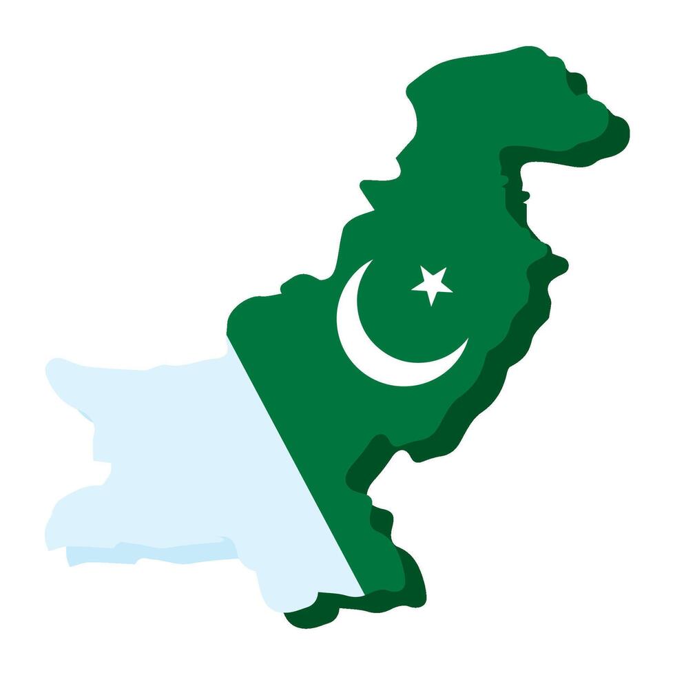 pakistan day map isolated illustration vector
