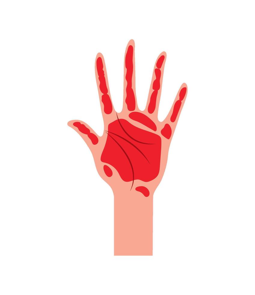 red hand day illustration with red hand vector