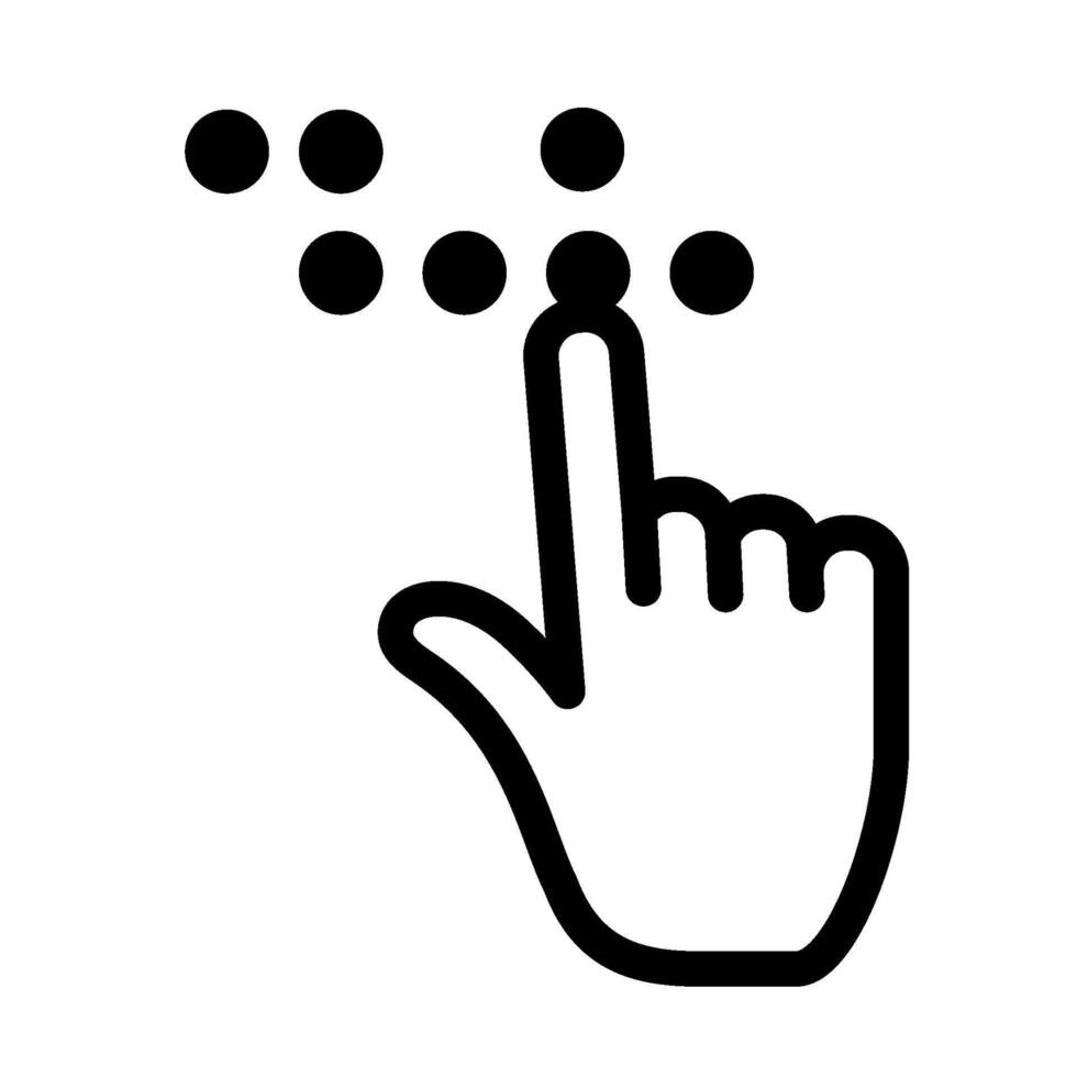 braille alphabet and hand illustration vector