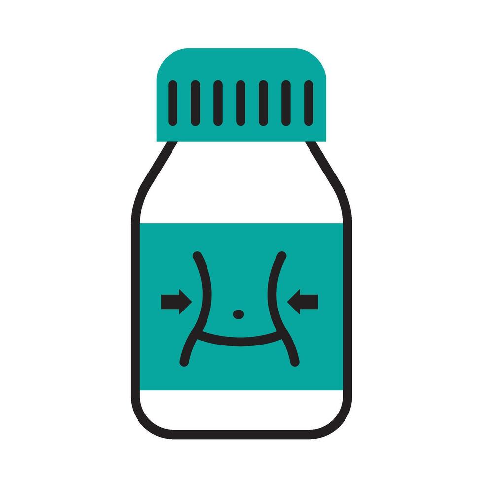weight loss pills icon isolated vector