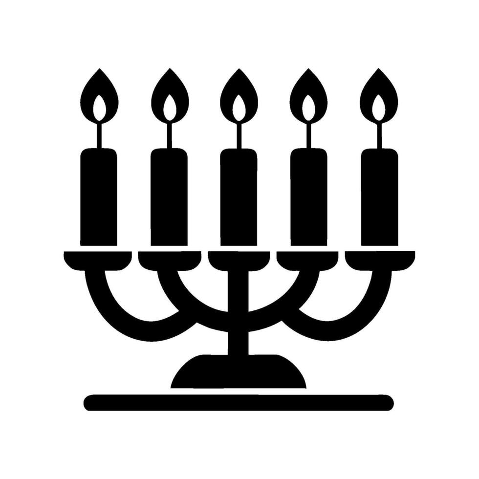menorah with candles icon vector