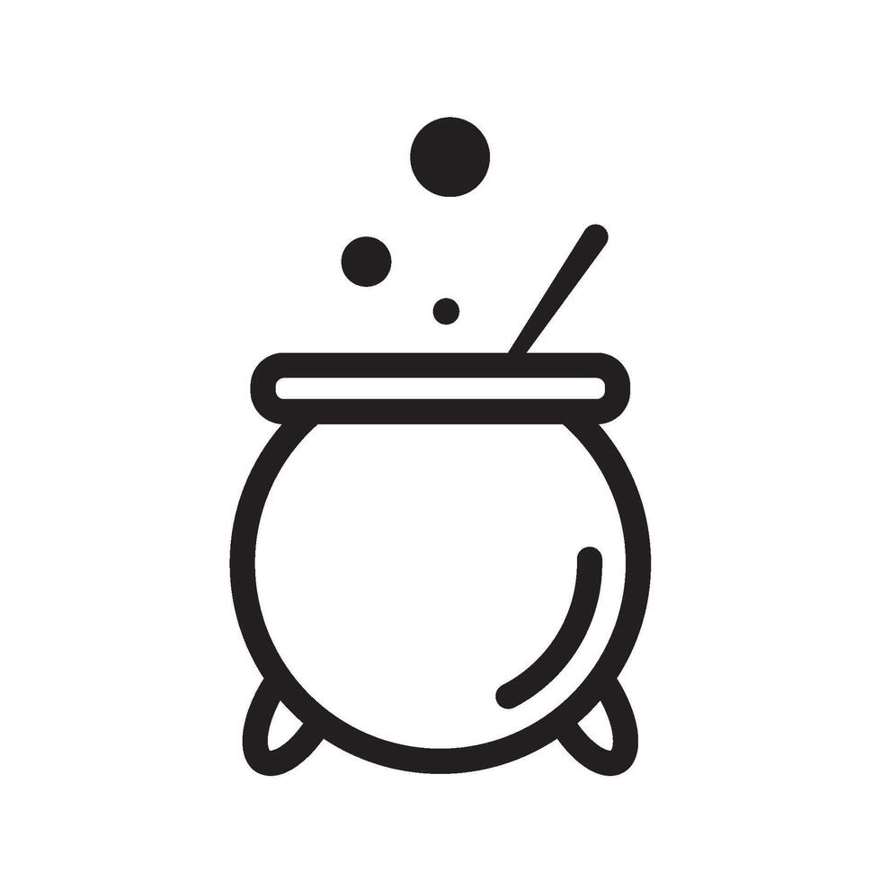 halloween cauldron icon lineal style vector