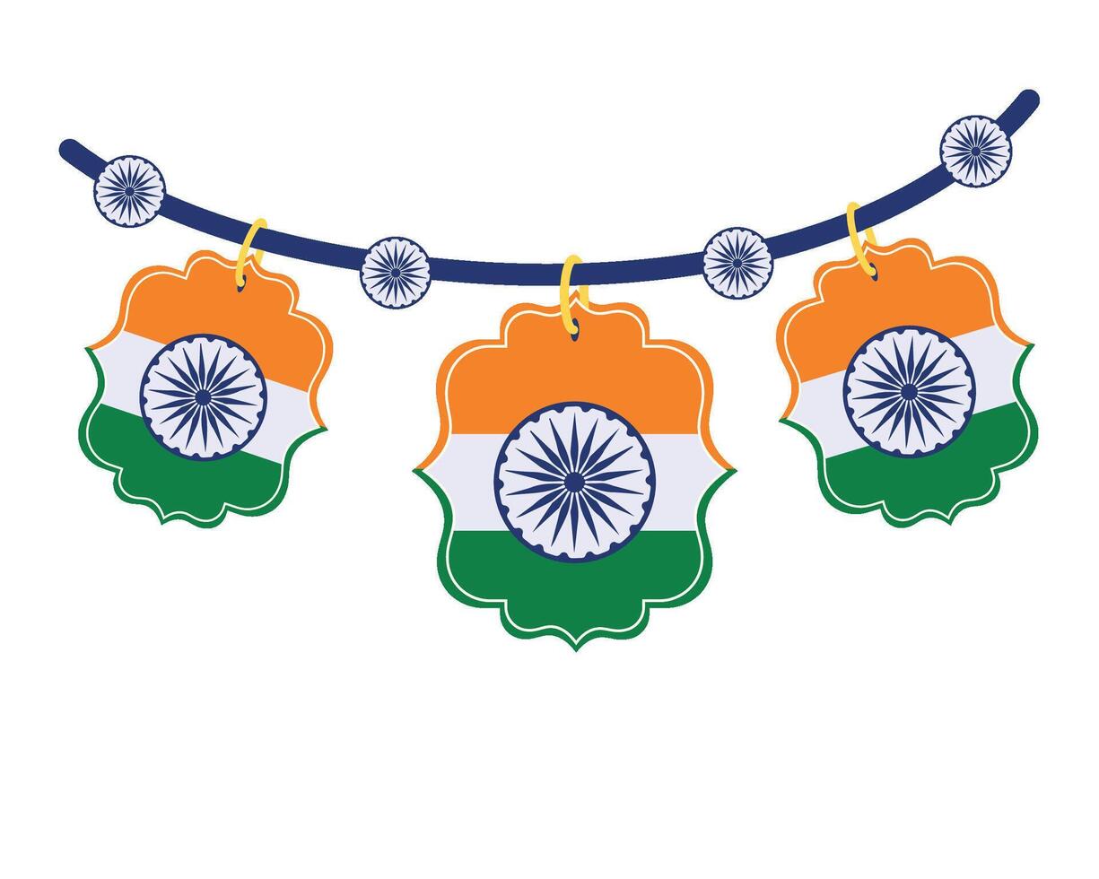 india republic day garland isolated vector