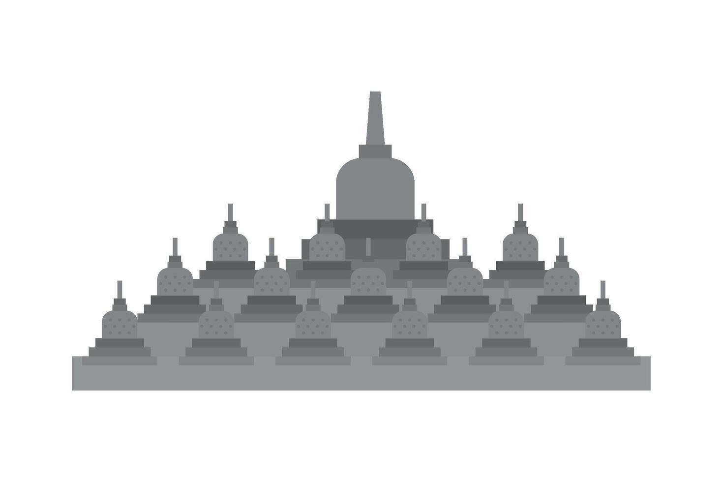 borobudur indonesia temple isolated vector