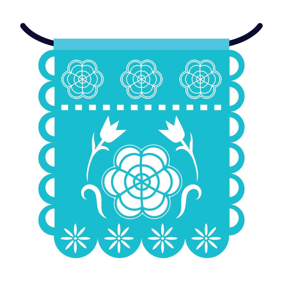 mexican flowers garland isolated vector