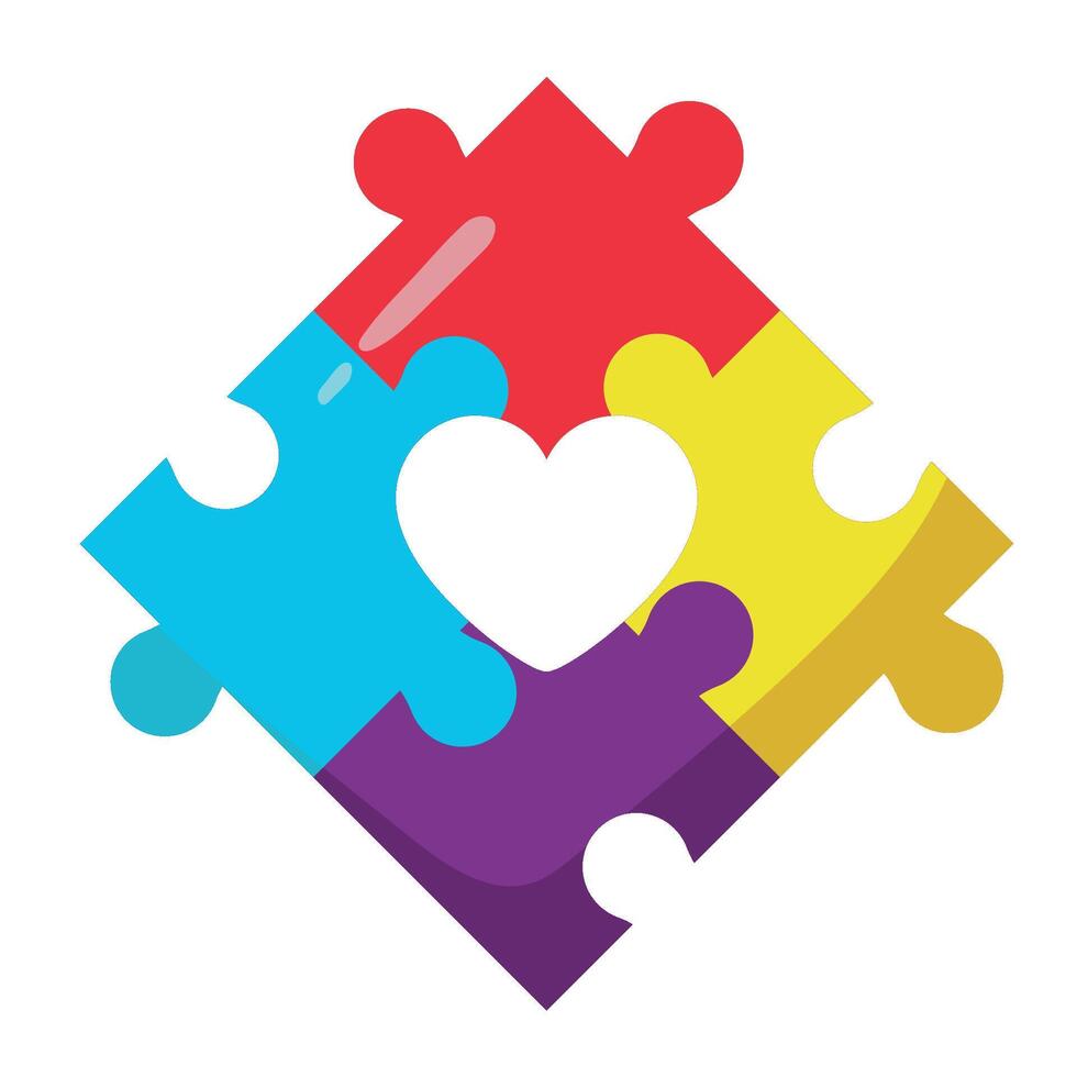 autism day awareness puzzle pieces isolated vector