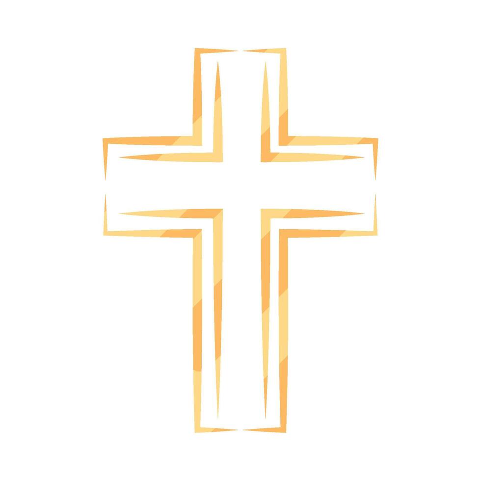 catholic cross golden design isolated vector